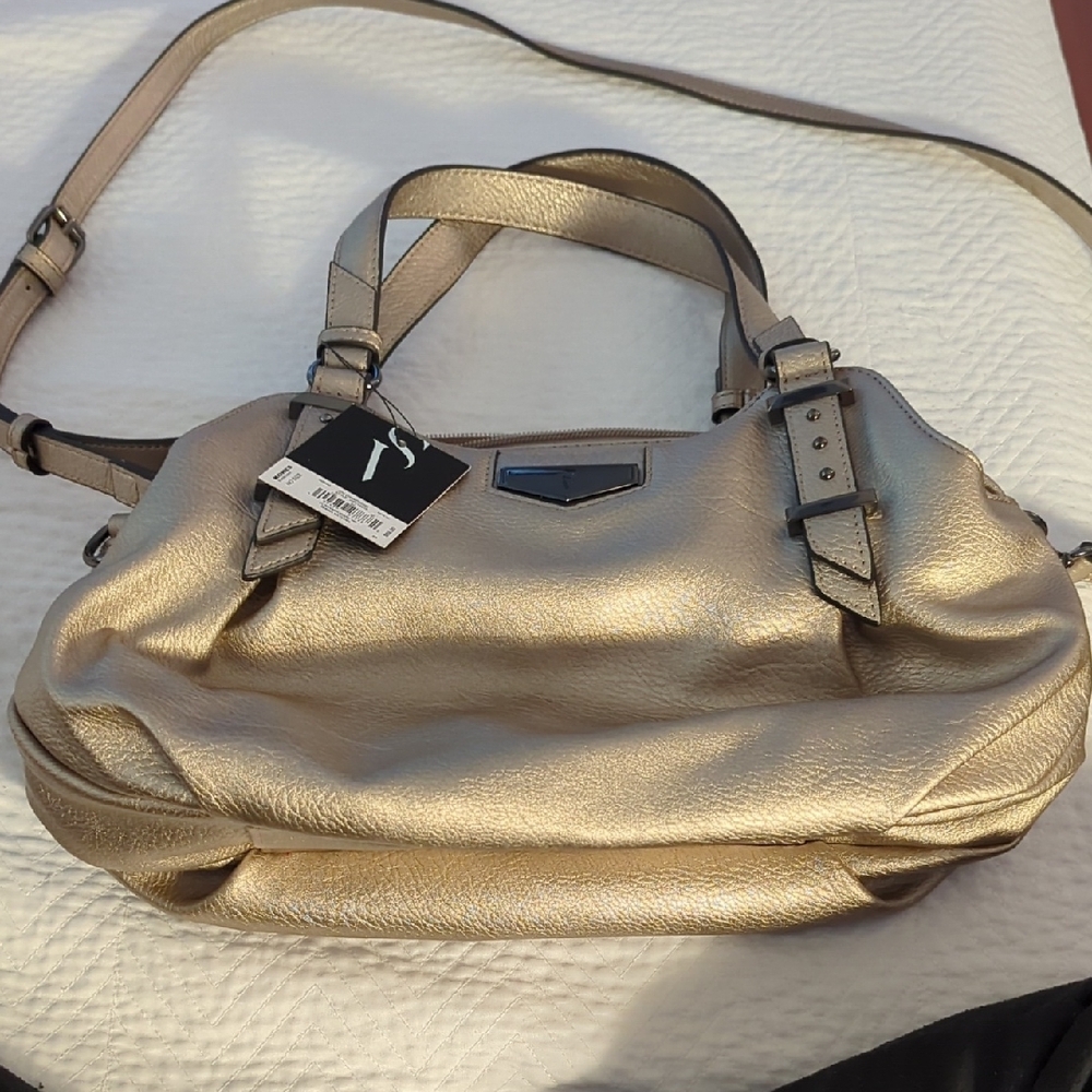 Simply Vera Vera Wang Gold Shoulder Bag with Slouchy Elegance